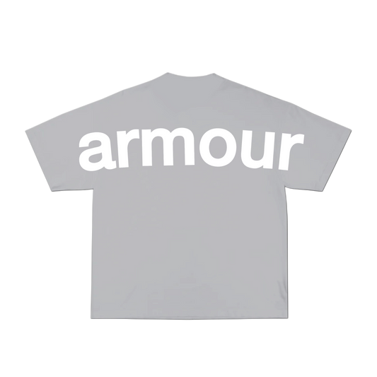 “BREASTPLATE” T-Shirt in Charcoal Grey