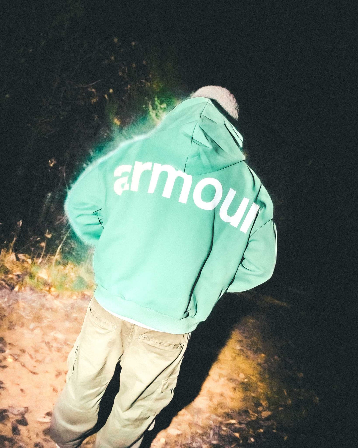 "BREASTPLATE" Hoodie in Teal Green