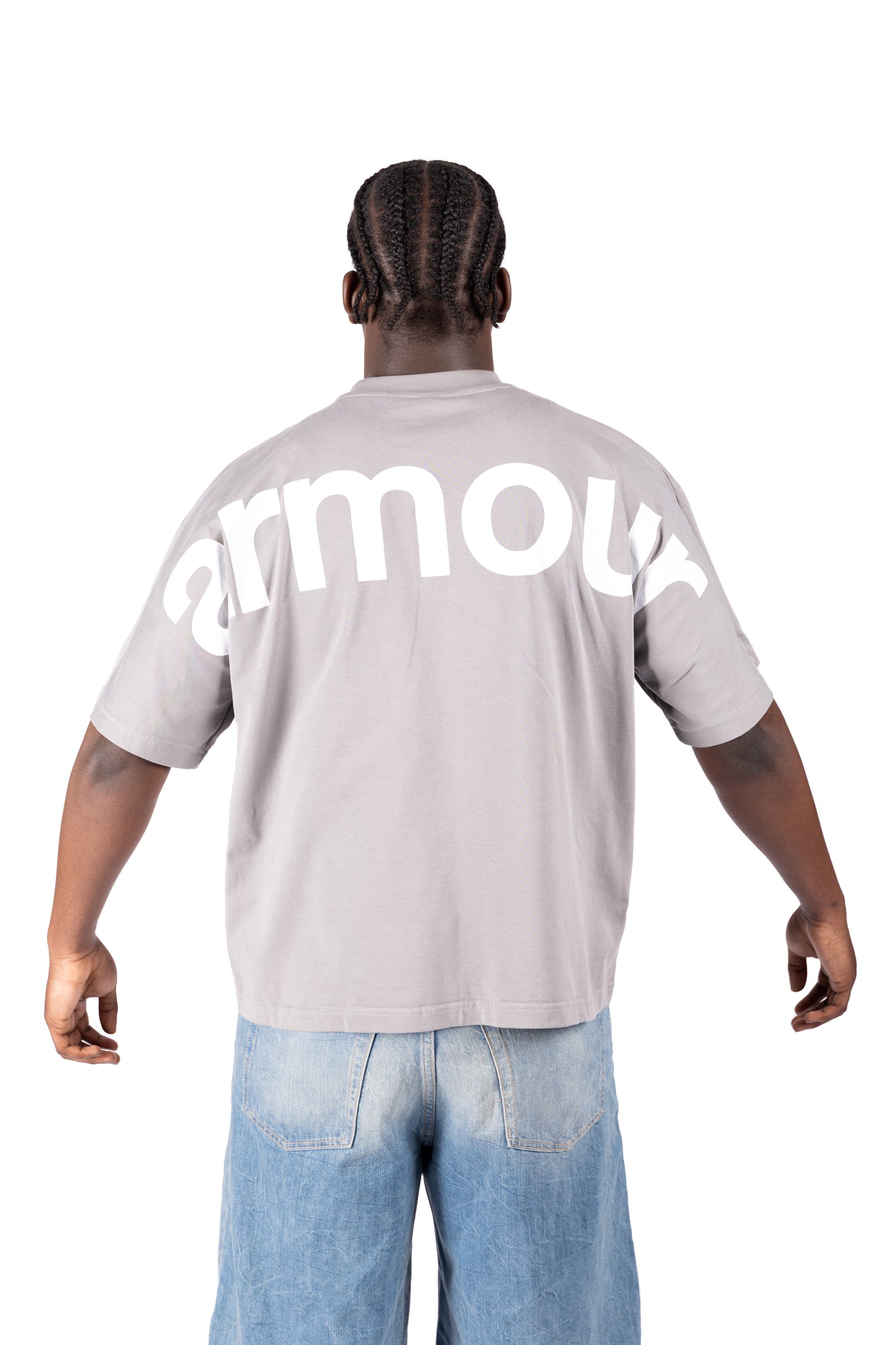 “BREASTPLATE” T-Shirt in Charcoal Grey