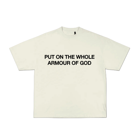 “BREASTPLATE” T-Shirt in Cream White